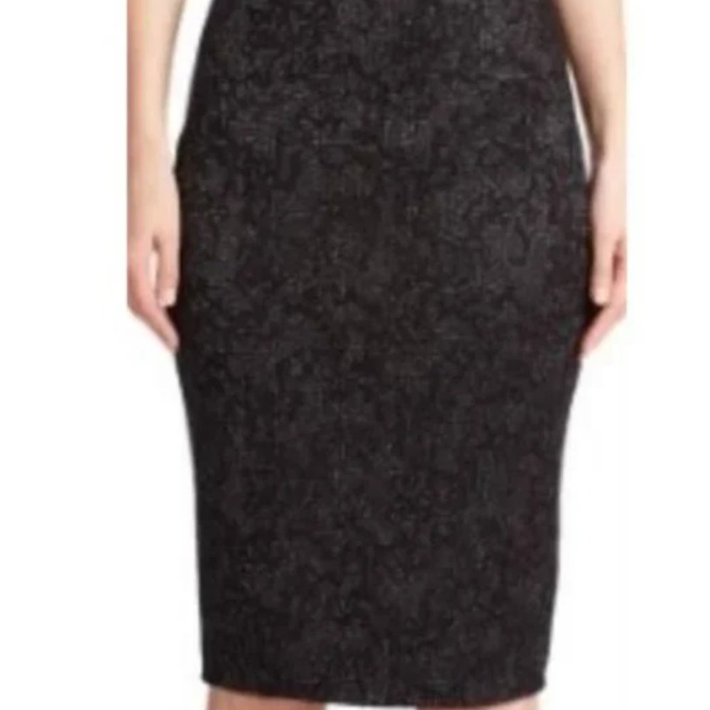 Guillaume Sparkle Knit Pencil Skirt Black Sz 2X